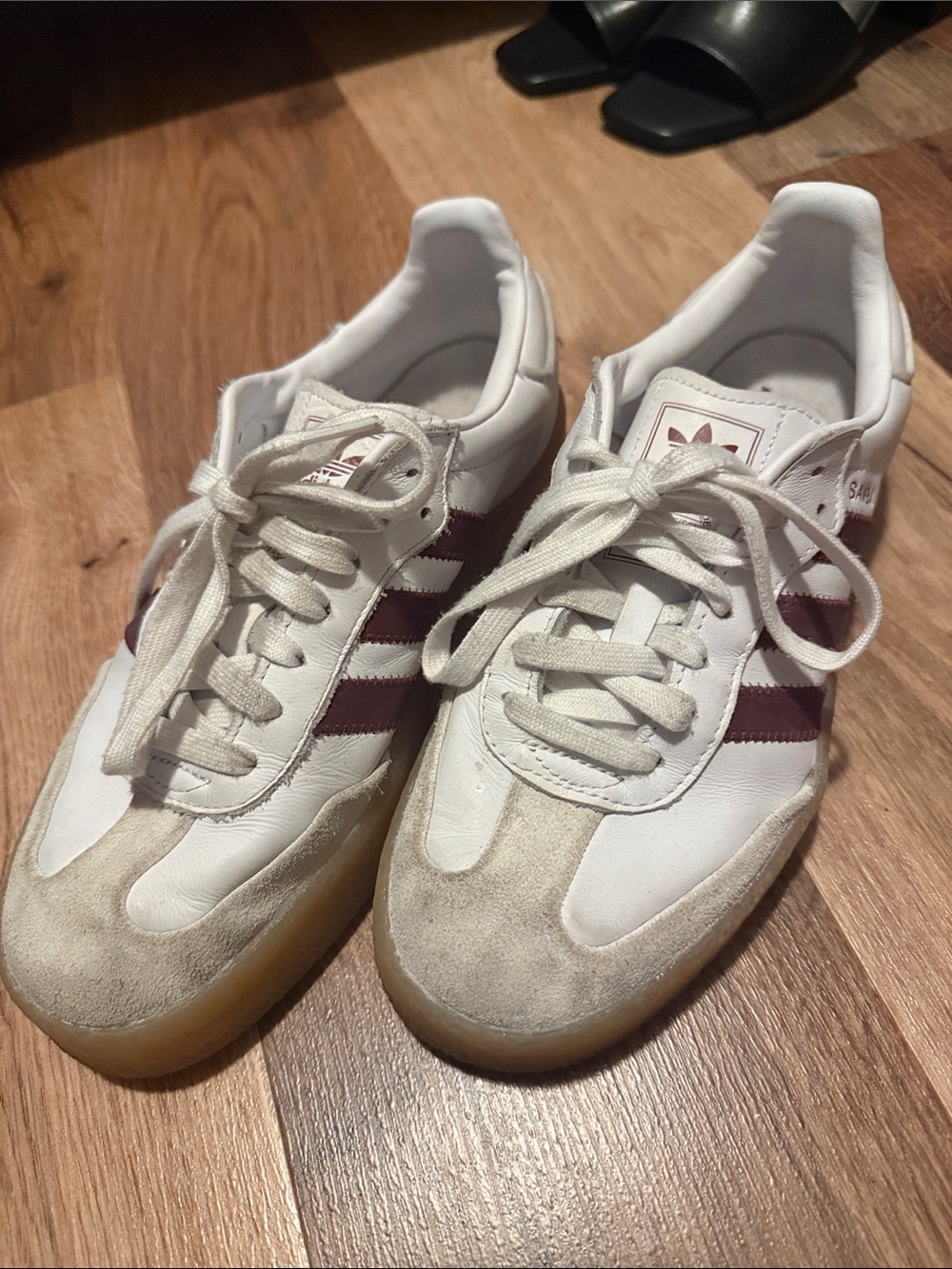 Adidas Sambas Maroon & White Womens 10
